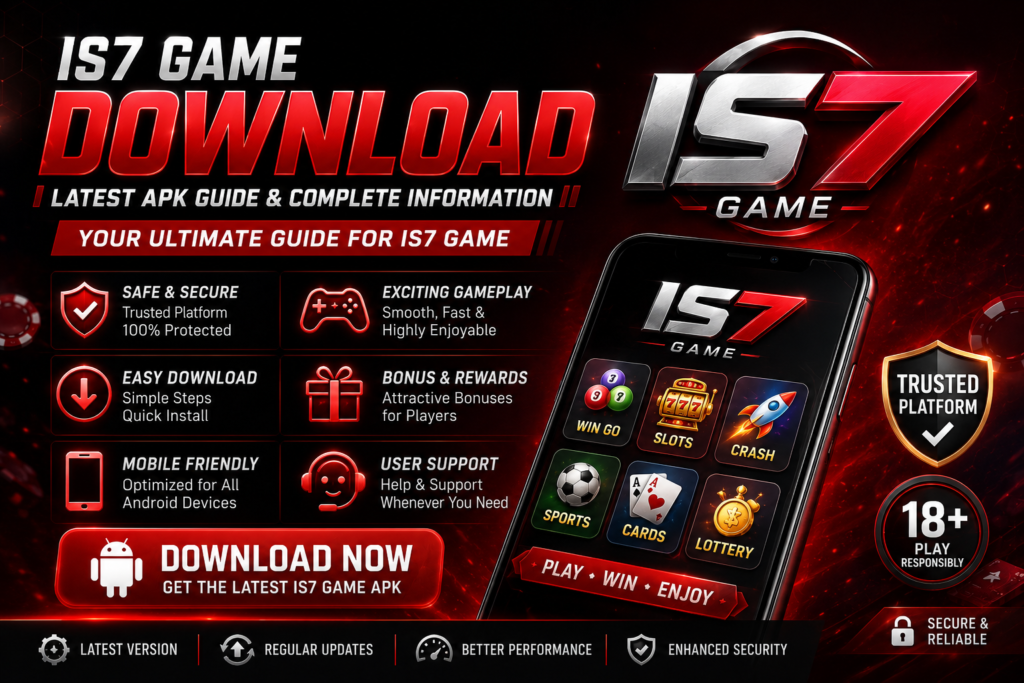 IS7 Game Download featured image with latest APK guide and official IS7 logo