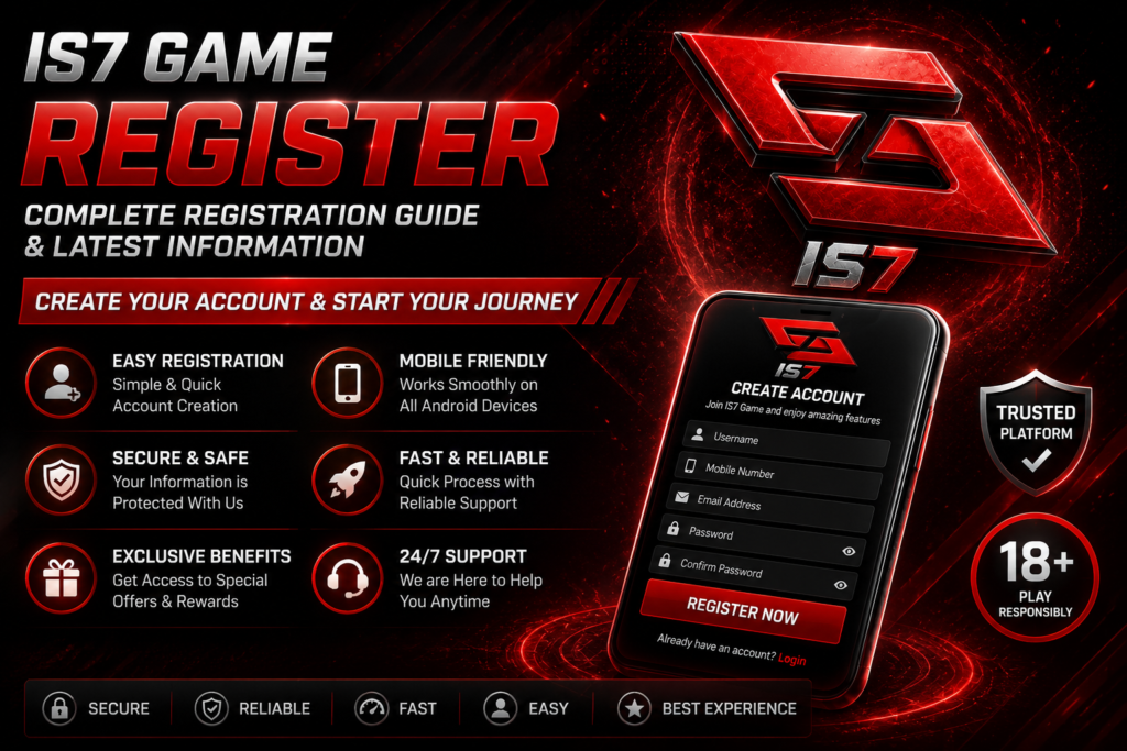 IS7 Game Register featured image with official IS7 logo and complete account registration guide